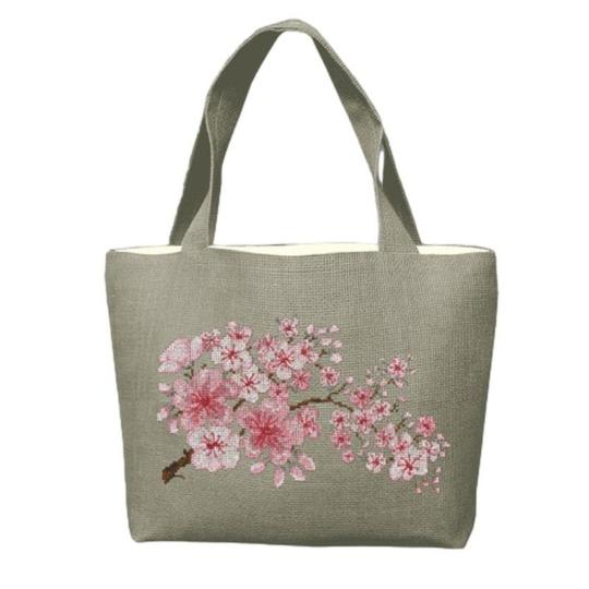 Sac Fleur de Sakura - Kit point de croix - Bonheur des Dames