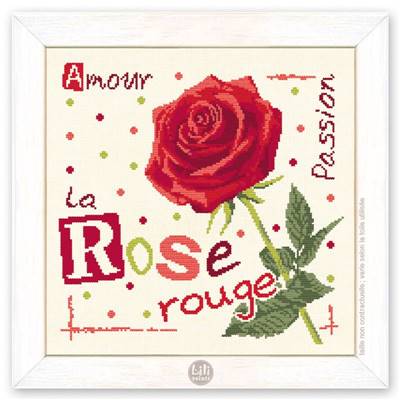 La Rose Rouge - Fiche Point de Croix J015 - Lilipoints