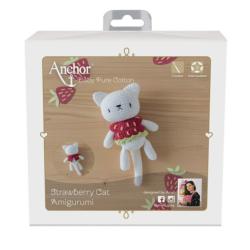 Kit Crochet Amigurumi Chat Fraise - Anchor Baby