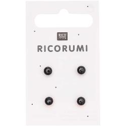 Yeux noirs Ricorumi • 8,5 mm - 2 paires