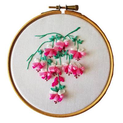 Les Fuchsias - Kit broderie aux rubans - Princesse