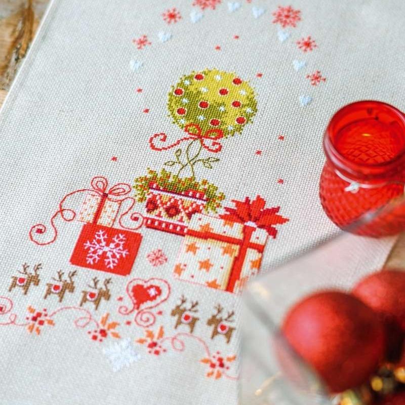 Ravissante Noël Chemin De Table/Petit Coin Tischd Crème/blanc