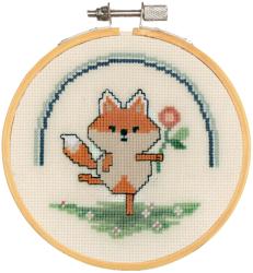 Akita avec Fleurs - Kit point de croix pour Débutant - Vervaco