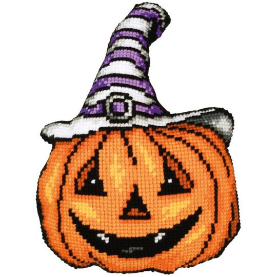 Kit coussin Halloween Citrouille avec dos - Vervaco