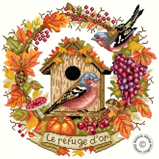 Le refuge d'or - Fiche Point de Croix Automne - Annick Abrial