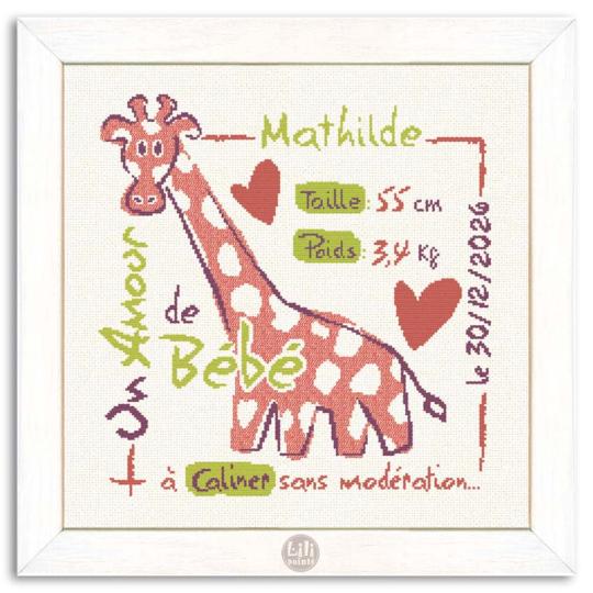 La Girafe - Fiche point de croix B008 - Lilipoints