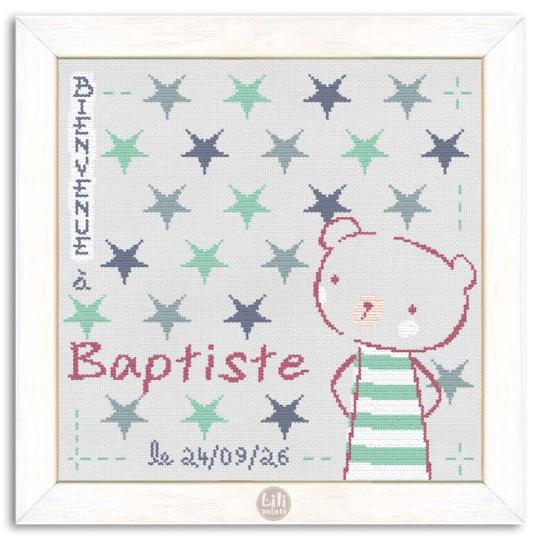 Baptiste dans les étoiles- Fiche point de croix B016 - Lilipoints