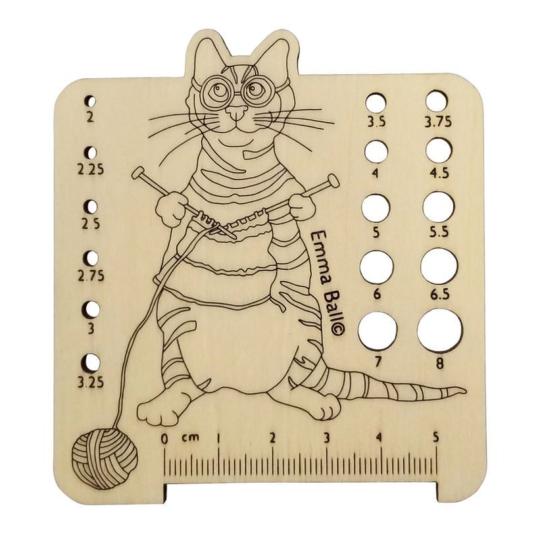 Jauge à Aiguilles en bois "Cat Knitting" – Emma Ball