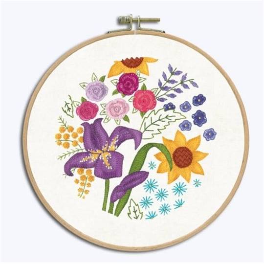 Fleurs Iris - Kit Broderie Traditionnelle - Le Bonheur des Dames
