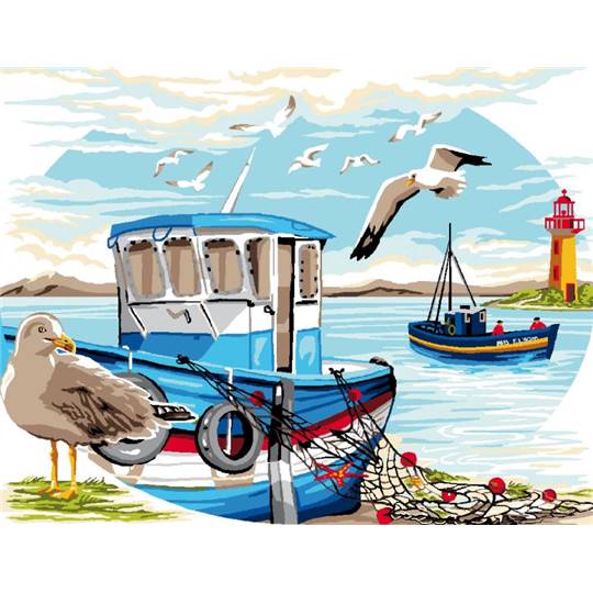 L'arrivée au port - Canevas Pénélope - Luc Créations