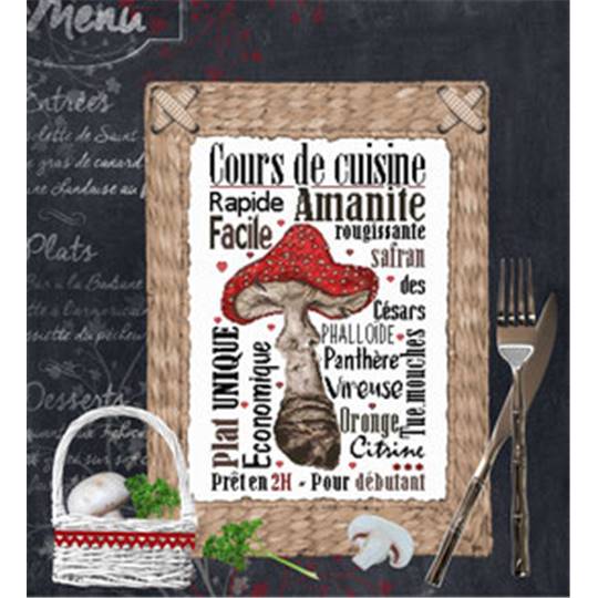 Recette Amanite - Fiche point de croix - Isabelle Vautier