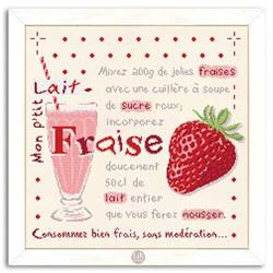 Mon p'tit lait Fraise - Fiche point de croix G023 - Lilipoints