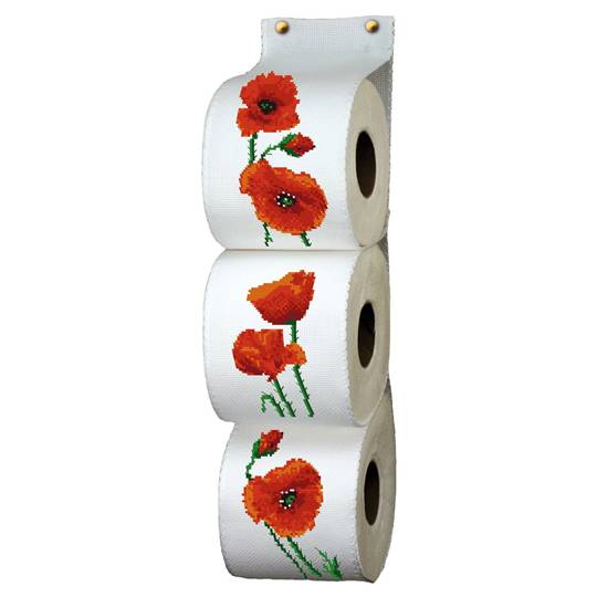 Range papier Toilette à broder Les Coquelicots - Luc Créations