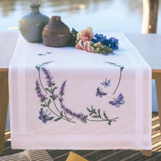 Kit chemin de table Lavande et Papillons - Vervaco