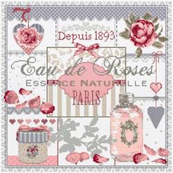 Eau de Roses - Fiche point de croix - Madame La Fée