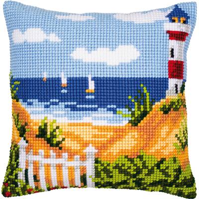 La Plage au Phare - Kit Coussin Gros trous - Vervaco