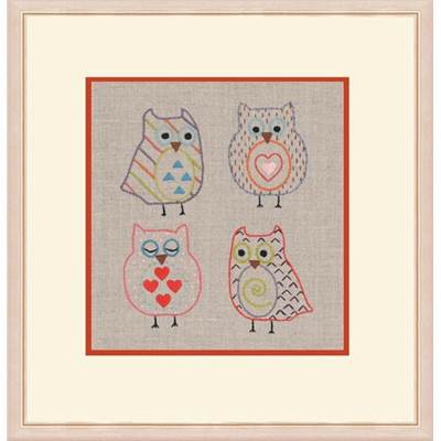 Chouettes kit broderie traditionnelle - Le Bonheur des Dames