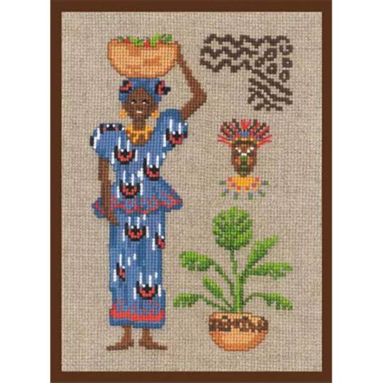 Femme africaine bleu - Kit Le Bonheur des Dames
