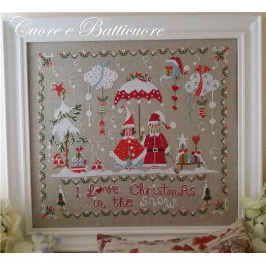 Christmas In The Snow - fiche point de croix Noël - Cuore e Batticuore