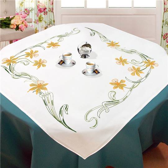 Fleurs - Nappe à broder - Luc Créations