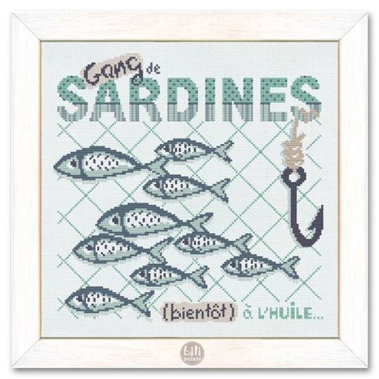 Gang de sardines - Fiche point de croix A013 - Lilipoints
