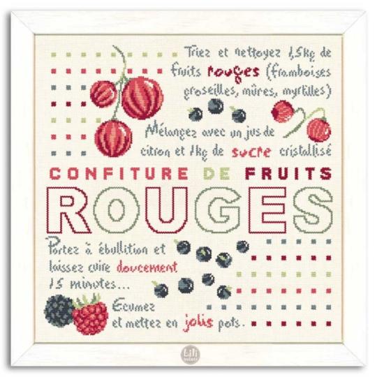 Confiture Fruits Rouges - Fiche point de croix Lilipoints