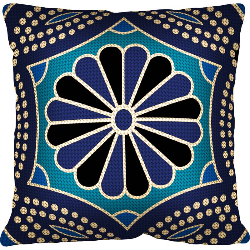 coussin bleu