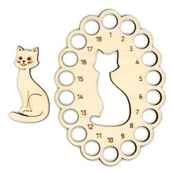 Tri fils en bois - Chat + 1 bobine