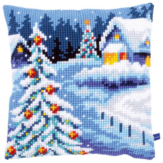 Paysage d'Hiver - kit Coussin gros trous - Vervaco