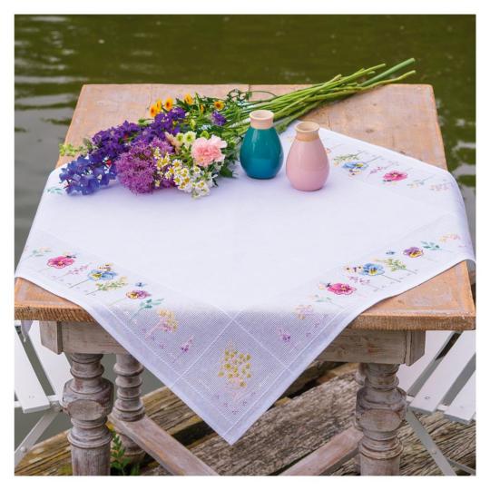 Kit Nappe à broder Aïda Violettes - Vervaco