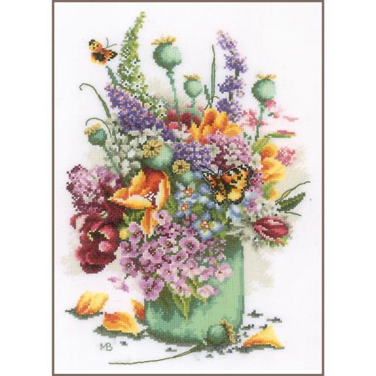 Bouquet de Fleurs • Kit point de croix - Lanarte