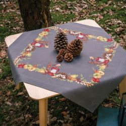 Kit nappe à broder Hérisson et rouge-gorge – Vervaco 