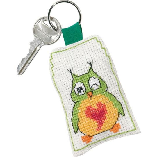 Chouette colorée – Kit Porte-clés à broder Permin of Copenhagen