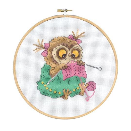 Owl Knits– Kit point de croix Permin of Copenhagen