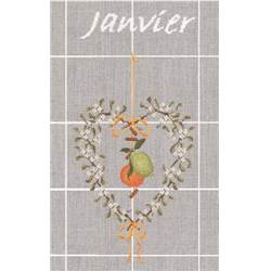Torchon à broder Janvier - Le Bonheur des Dames