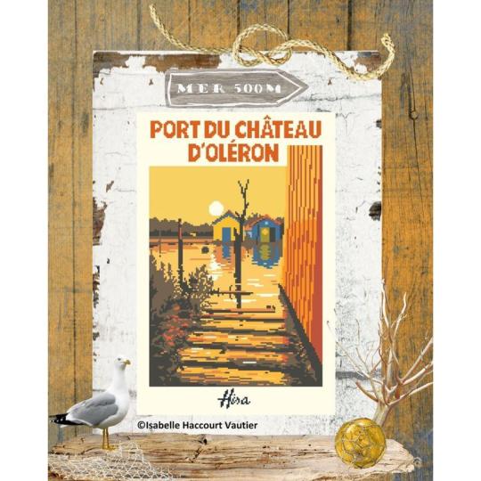 Coucher de soleil- Fiche point de croix - Isabelle Vautier