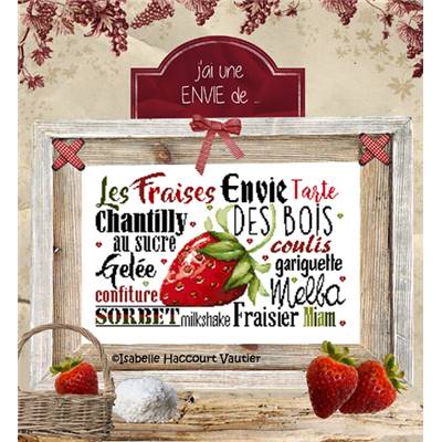 Une envie de Fraises - Fiche point de croix - Isabelle Vautier