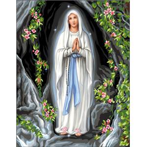 Notre Dame de Lourdes canevas - Luc Créations