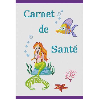 Protège carnet de santé à broder Sirène - Princesse