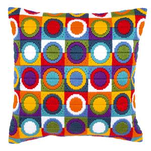 Cercles multicolores - Coussin point lancé - Vervaco