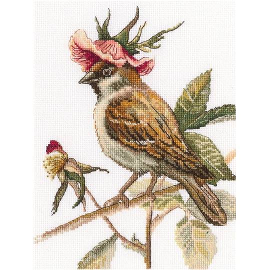 Oiseau Chapeau fleuri - Kit Point de Croix - RTO