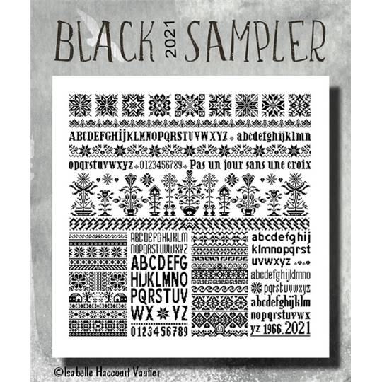 Black Sampler - Fiche point de croix-  Isabelle Vautier