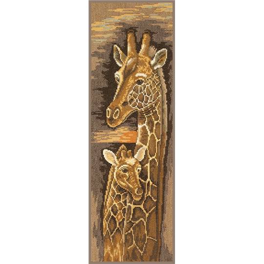 Maman et Bébé Girafe - Kit point de croix - Lanarte
