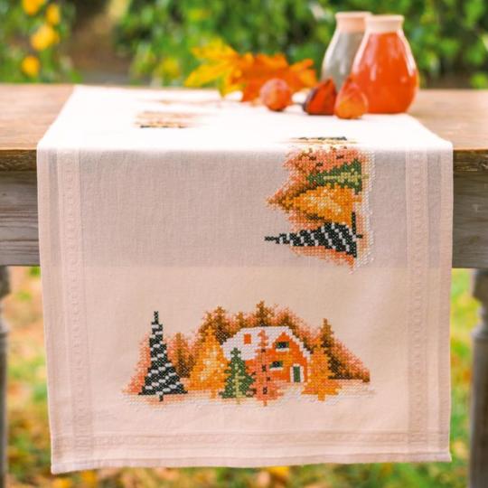 Kit chemin de table Village d'Hiver - Vervaco