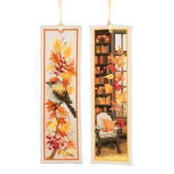Kit 2 marque-pages à broder Automne  - Vervaco
