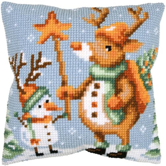 Une amitié étoilée - Kit Coussin Point de Croix Hiver - Vervaco