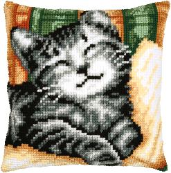 Kit coussin point de croix Chat avec un livre – Vervaco