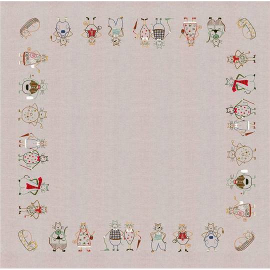 Nappe Chats - Nappe à broder imprimée - Le Bonheur des Dames