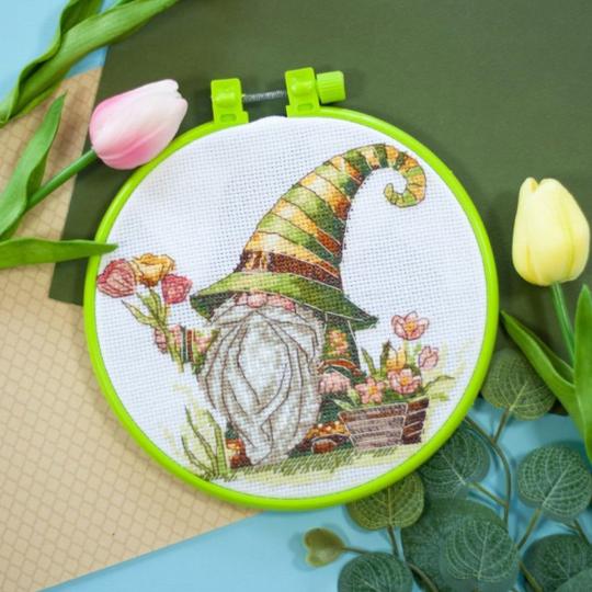 Gnome Fleuri  - Kit avec cercle - Abris Art