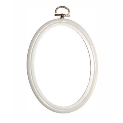 Tambour plastique ovale 17,5 cm blanc - DMC